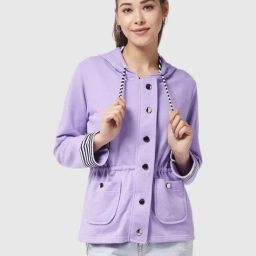 Miss Chase Lavender Relaxed Fit Jacket-image-15