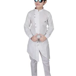 Pro-Ethic Style Developer Kids White Solid Full Sleeves Kurta with Pyjamas-image-32