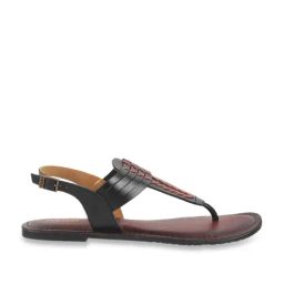 Metro Women's Black Back Strap Sandals-image-52