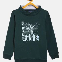 Crimsoune Club Kids Pine Green Printed Sweatshirt-image-36