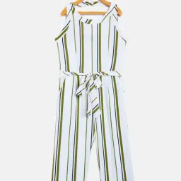 Crimsoune Club Kids Green Striped Jumpsuit-image-29