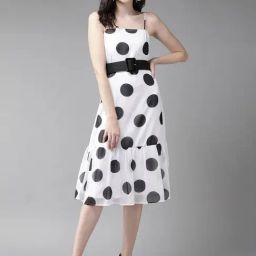 MISH White Printed Midi Dress-image-24