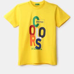 United Colors of Benetton Kids Yellow Printed T-Shirt-image-28