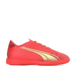 Puma Kids ULTRA PLAY IT Jr Fiery Coral Red & Yellow Football Shoes-image-72