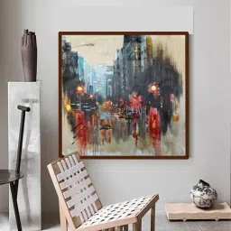 The Art House Abstract Multicolor Canvas Wall Painting-12