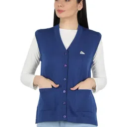 Monte Carlo Blue Wool Open Front Cardigan-93