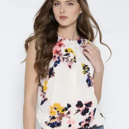 Rare White Floral Print Top-picture-9