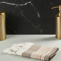 Fabindia Home Chevri Woven Beige Cotton Hand Towel-image-51