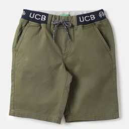 United Colors of Benetton Kids Olive Solid Shorts-image-31