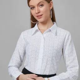 Style Quotient White Cotton Embroidered Shirt-image-56