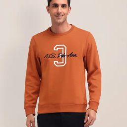 U.S.Polo Association Orange Cotton Regular Fit Printed Sweatshirt-image-74