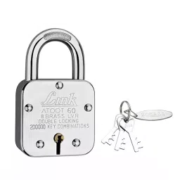Link Atoot 60 mm Steel Body Polished Finish with 3 Keys Each Padlock (Pack of 5 Pcs)-18