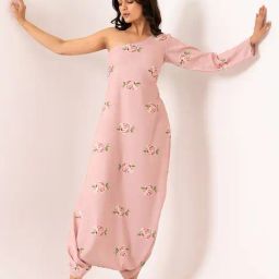 Pasha India Pink Polycrepe Jumpsuit-image-1