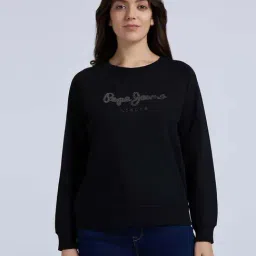Pepe Jeans Black Cotton Embellished Sweatshirt-picture-36