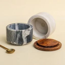 Muun Home Grey Marble Stacked Spread Jars - Set of 2 (100 ml)-picture-44