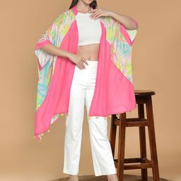 Tiara Floral Printed Open Front Shrug-50