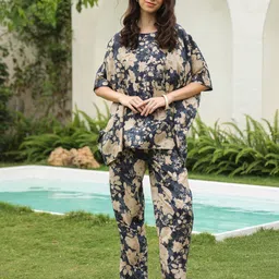 SANSKRUTIHOMES Printed Pure Cotton Top With Trouser Co-Ords-image-13