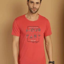 Vimal Jonney Pink Regular Fit Printed Crew T-Shirt-image-87
