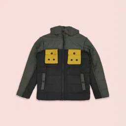 Pantaloons Junior Black & Yellow Color Block Full Sleeves Jacket-image-64