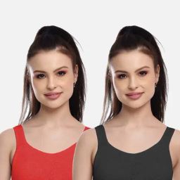 FIMS: Fashion is my Style Black & Red Sports Bras - Pack Of 2-image-75