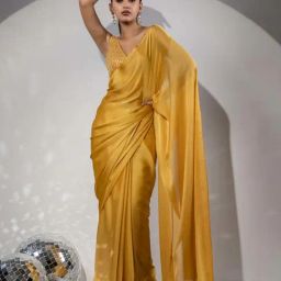 Swtantra Yellow Saree With Unstitched Blouse-picture-42