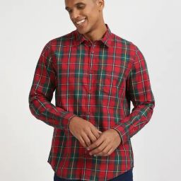 Lee Red Cotton Regular Fit Checks Shirt-picture-12