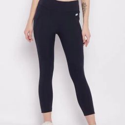 Clovia Navy Polyester Regular Fit Solid Track Pants-picture-33