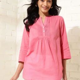 Fabindia Pink Cotton Thigh Length Tunic-picture-17