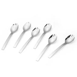 FnS Solo Silver Stainless Steel Spork - Set of 6-26