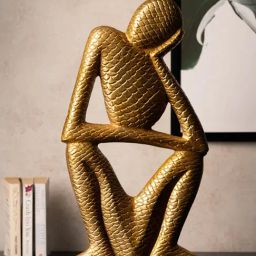 S. G. Home Golden In Deep Thought Sculpture Art Piece-image-35