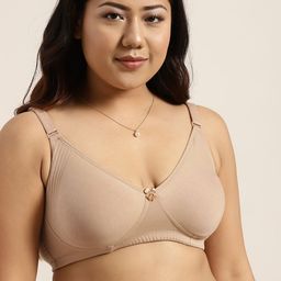 Sztori Plus Size Beige Solid Non-Wired Non Padded Everyday Bra SZ-BRA-708B-4