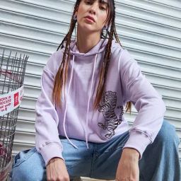 Bewakoof Purple Graphic Print Hoodie-image-33