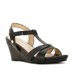 Bata Women's NEW PISA Black Ankle Strap Wedges-picture-19