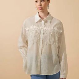 Showoff Beige Cotton Relaxed Fit Shirt-image-37