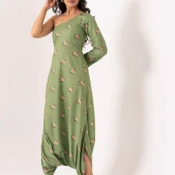 Pasha India Green Polycrepe Jumpsuit-image-6