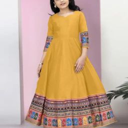 Fashion Dream Kids Mustard Fit & Flare Dress-picture-7