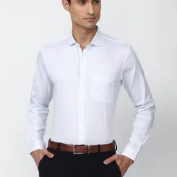 Peter England Blue Cotton Slim Fit Printed Shirt-picture-20