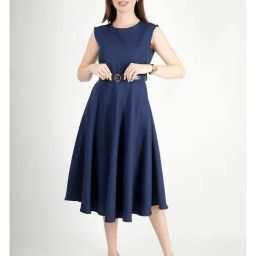 Exude Women Blue Regular Fit Formal Dress-image-47
