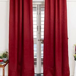 Parda Online Set of 4 Maroon Black Out Long Door Curtains-image-30
