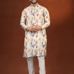TheEthnic.Co Abstract Printed Thread Work Pure Cotton Straight Kurta with Churidar-picture-5