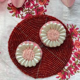 ISHKAARA Beaded Flower Studs Earrings-47