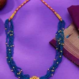 P.N.Gadgil Jewellers Blue Royale Yellow Gold Thushi Necklace For Women-image-67