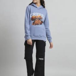 GRIFFEL Blue & Black Printed Sweatshirt Track Pants Set-image-20