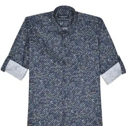 Charchit Boys Darknavy Cotton Printed Regular Fit Shirt-picture-10