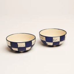 BlackCarrot Hand Painted Blue and White Ceramic Small Bowls(Katoris) - Set of 2-image-56