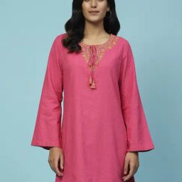 aarke Ritu Kumar Pink Embroidered Kurti-image-19