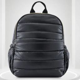 Fastrack Black Faux Leather Quilted Backpack-42