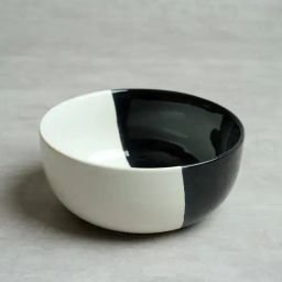 BlackCarrot Solid Black & White Ceramic Serving Bowl-24