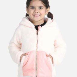 Wingsfield Girls White & Peach Self Full Sleeves Sweatshirts & Hoodies-image-40