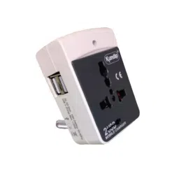 Kundip 2 A Universal Multi Plug with Dual USB 3 Pin 2 Way, K-26-30